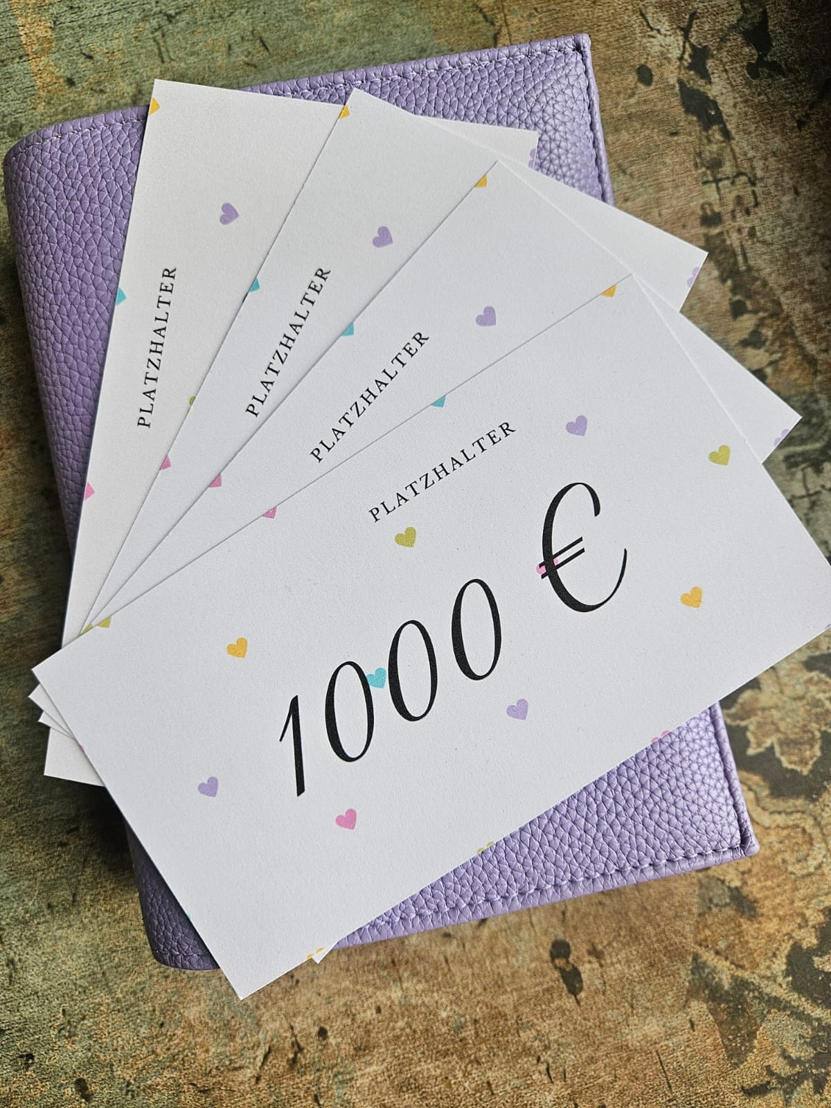 Platzhalter 100-1000 Euro - passend für den A6 Umschlag