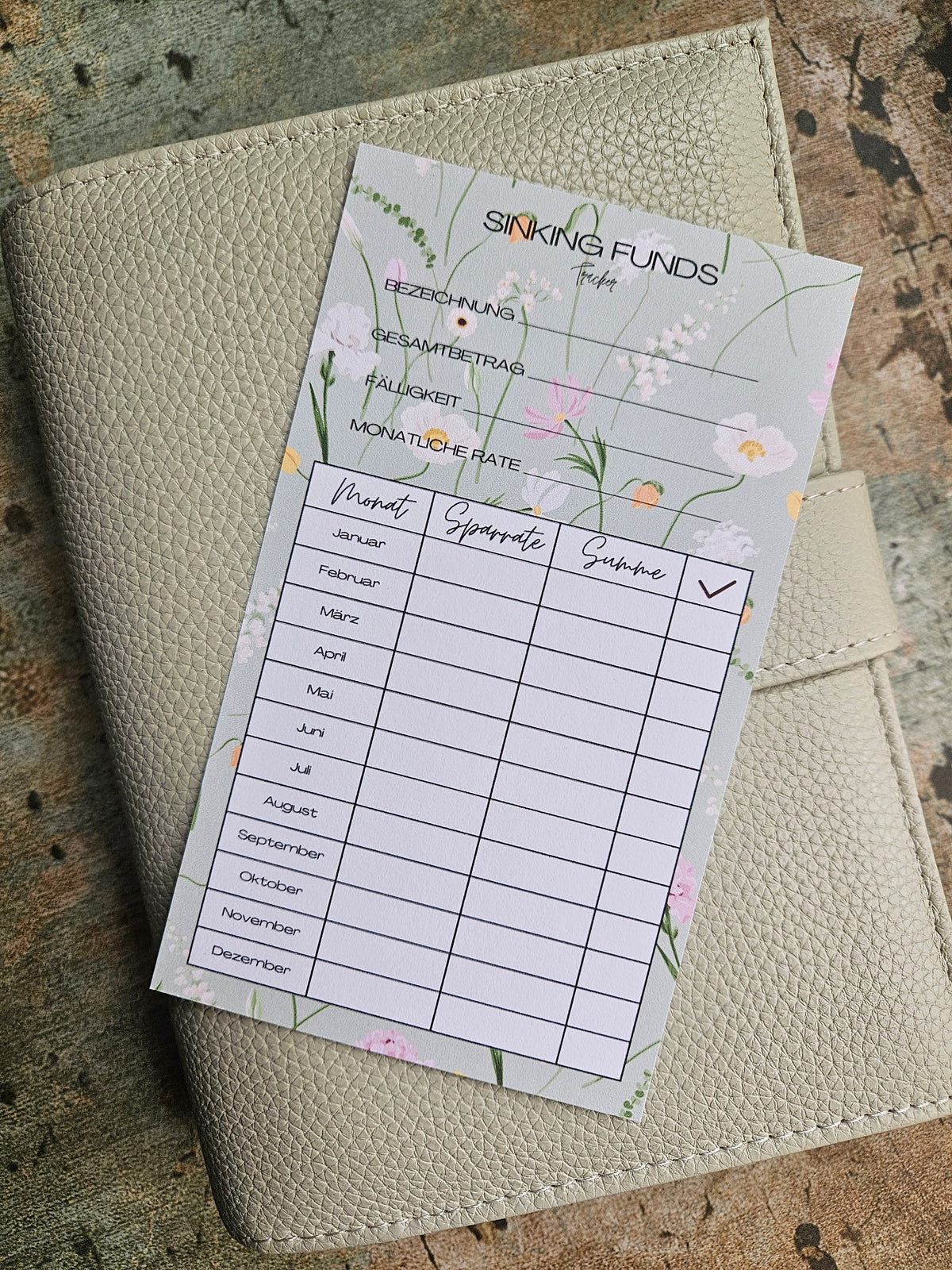 Sinking Fund Tracker a6 - verschiedene Motive