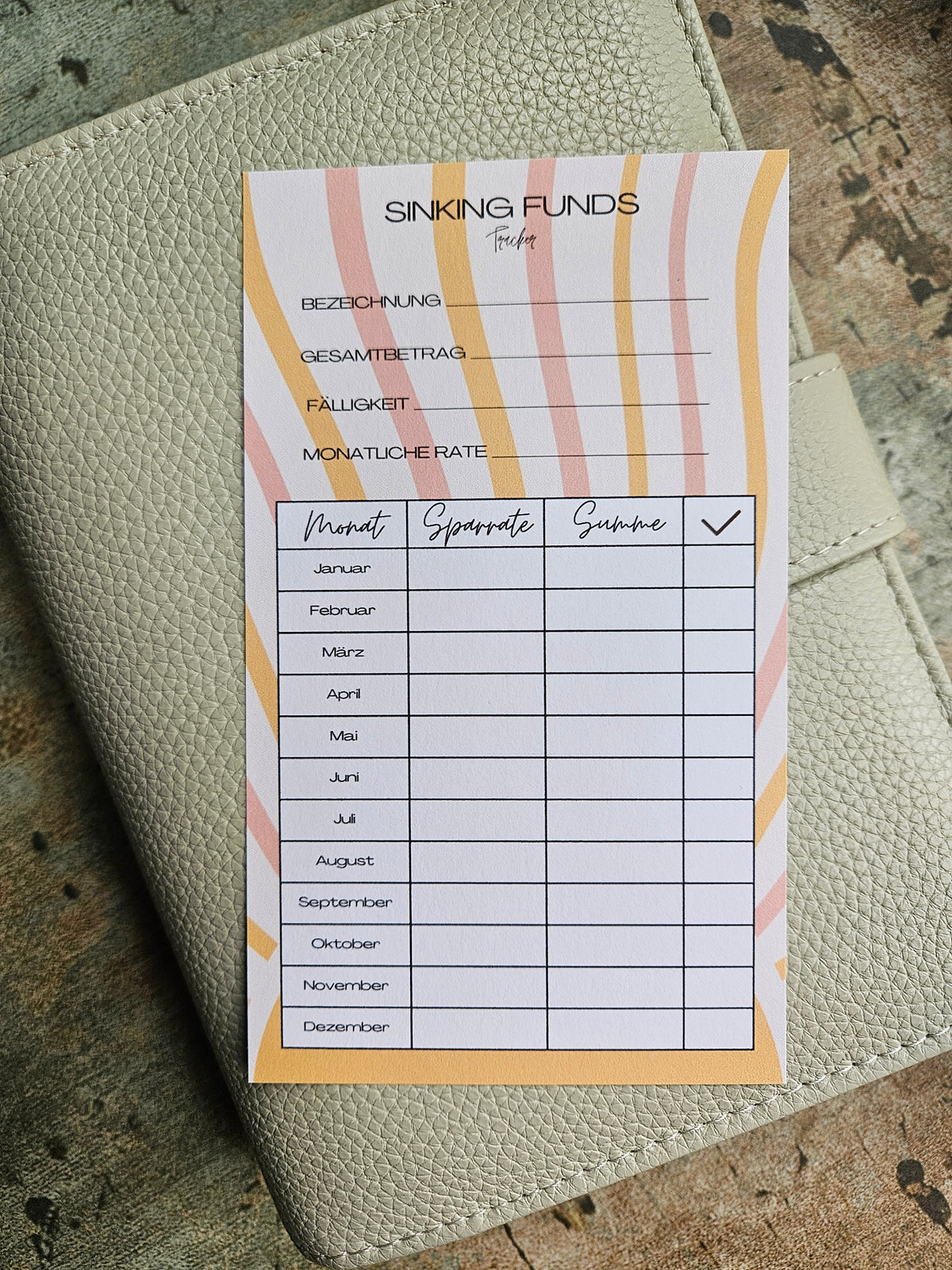 Sinking Fund Tracker a6 - verschiedene Motive