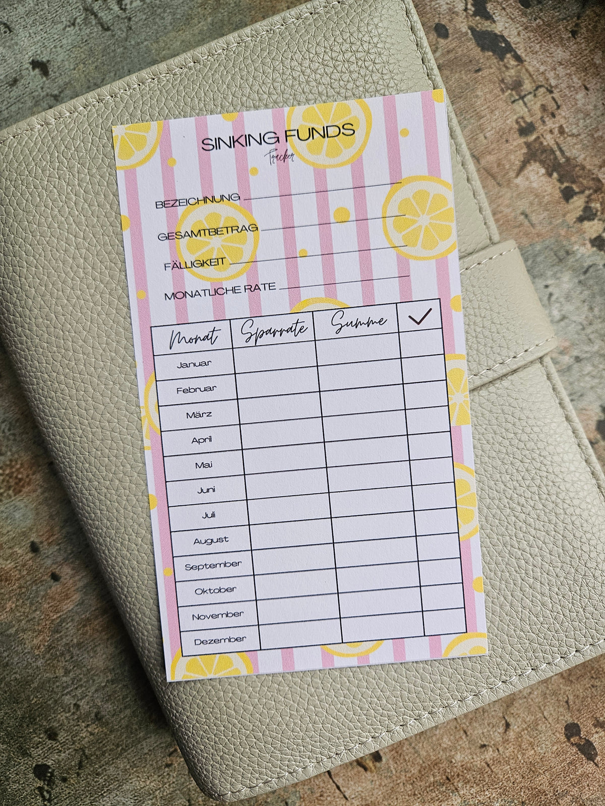 Sinking Fund Tracker a6 - verschiedene Motive