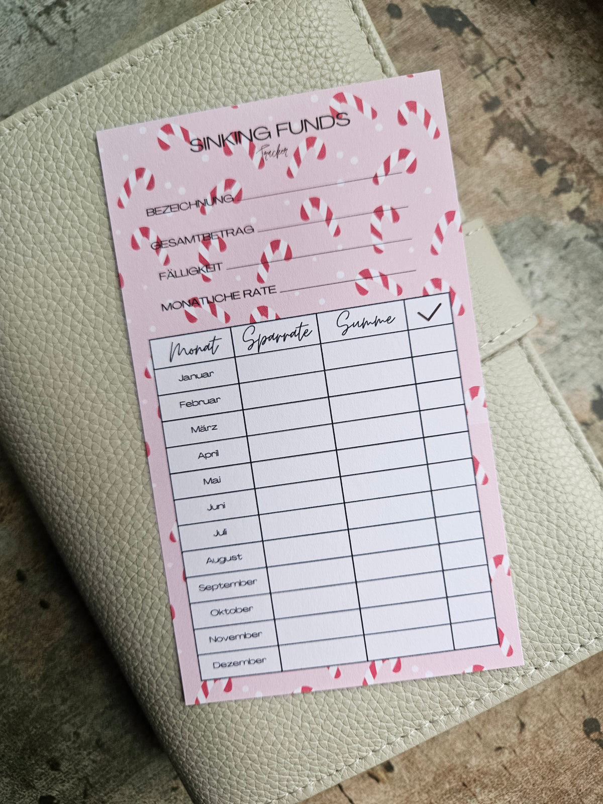 Sinking Fund Tracker a6 - verschiedene Motive