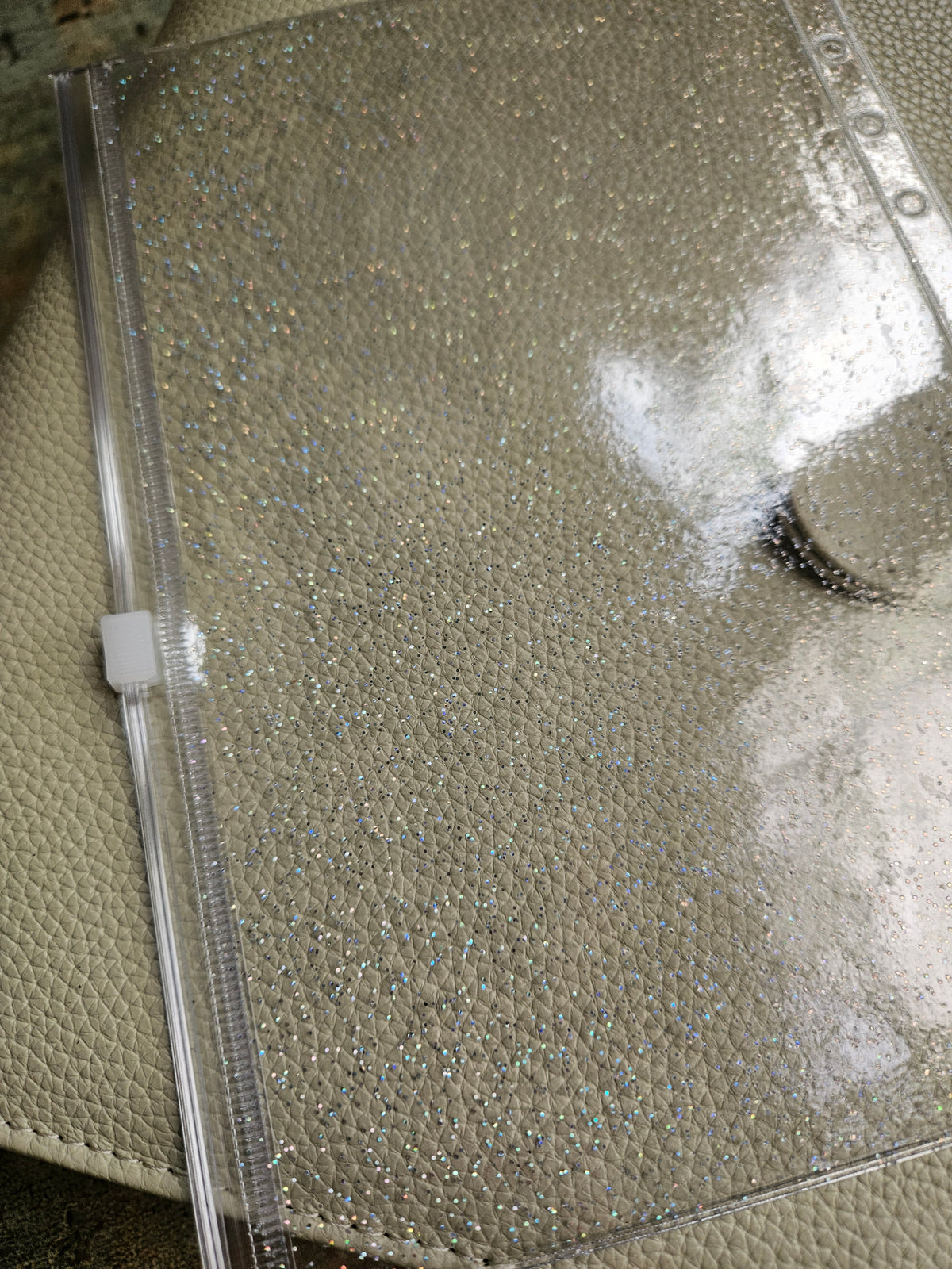 A5 Glitzer Hülle - clear