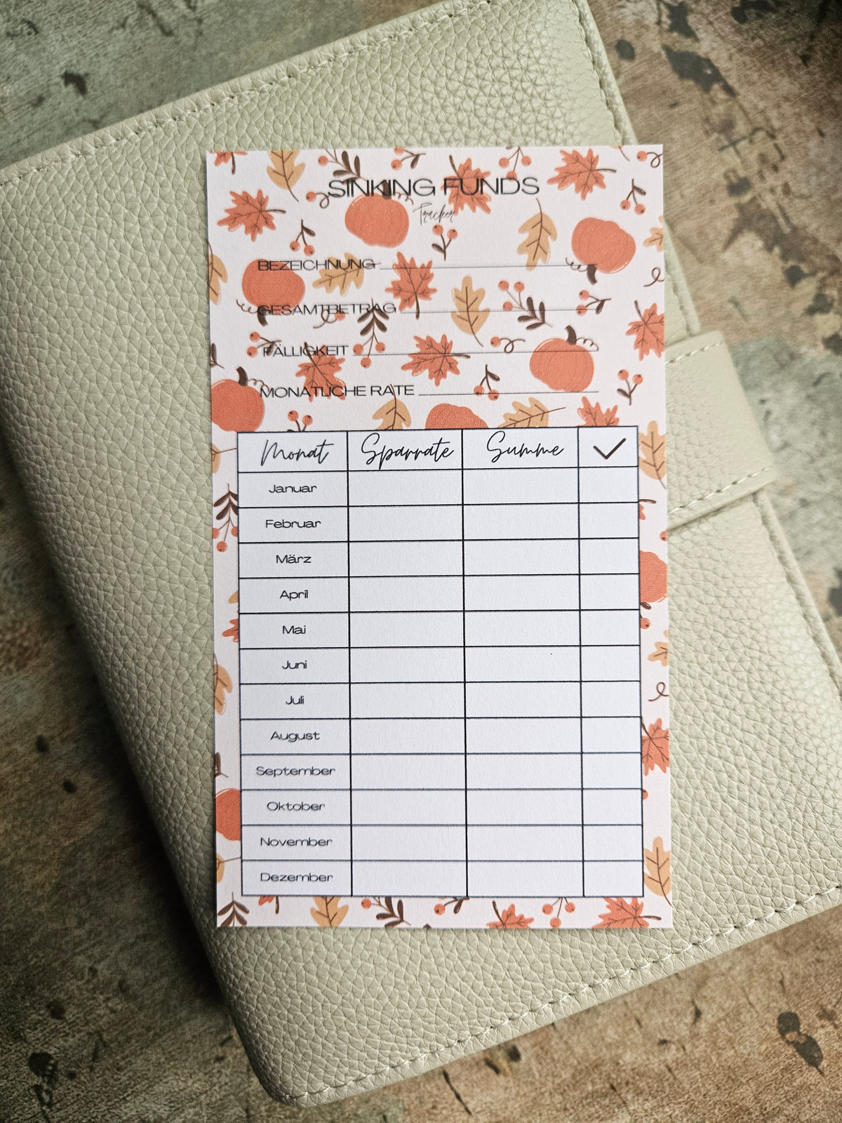 Sinking Fund Tracker a6 - verschiedene Motive