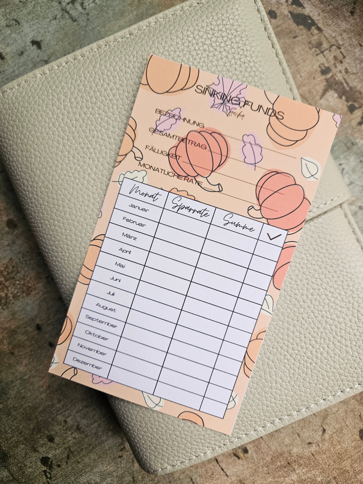 Sinking Fund Tracker a6 - verschiedene Motive