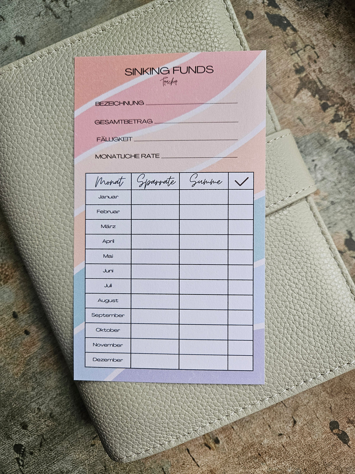Sinking Fund Tracker a6 - verschiedene Motive